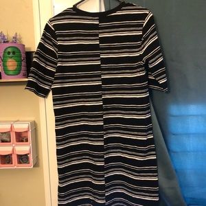Striped B&W skater dress